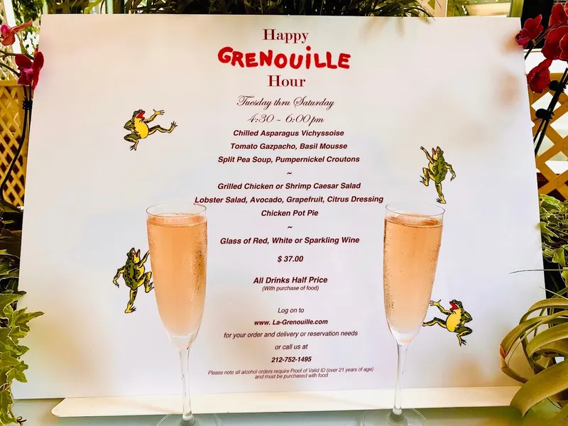 Menu La Grenouille