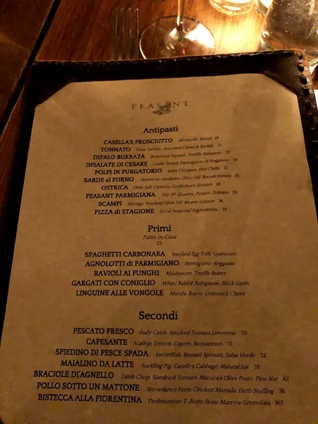 Menu Peasant