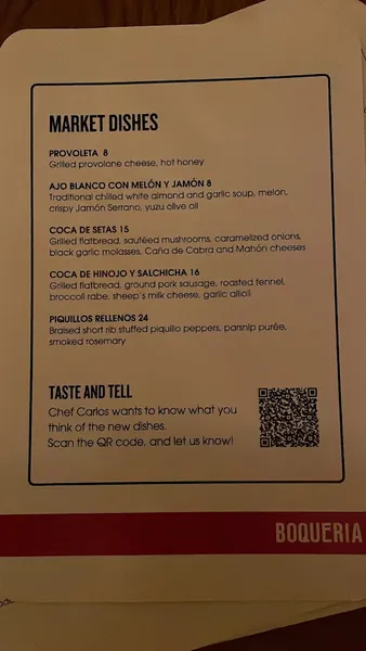 Menu Boqueria Soho