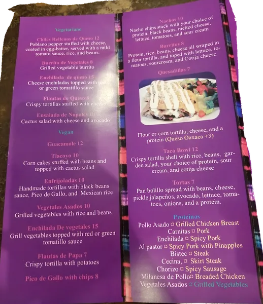 Menu La Morada