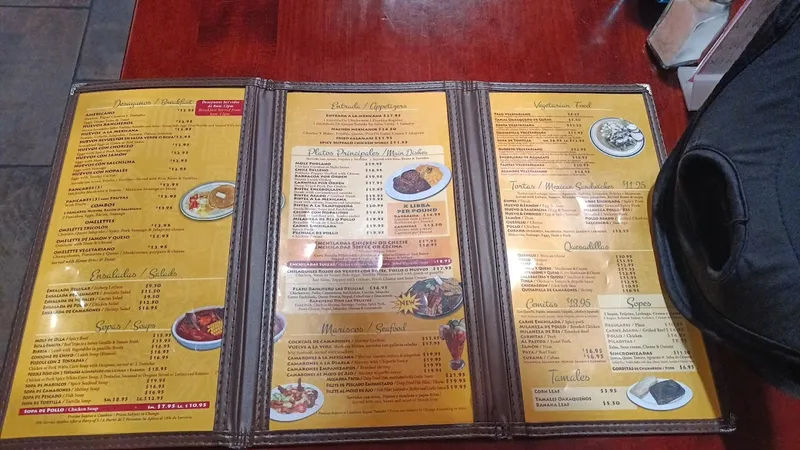 Menu Las Delicias Mexicanas