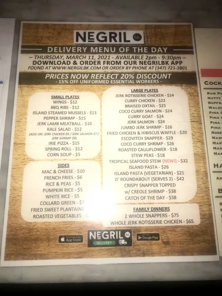 Menu Negril BK