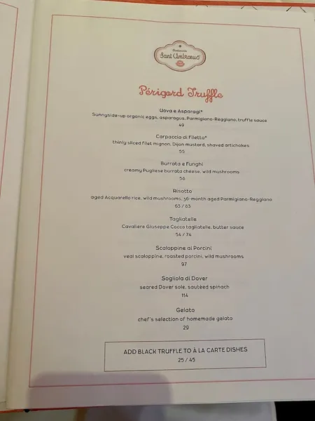 Menu Sant Ambroeus Madison