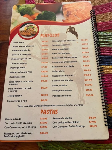 Menu Tacos Morelos