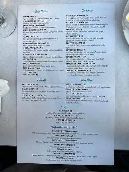 Menu Kausa