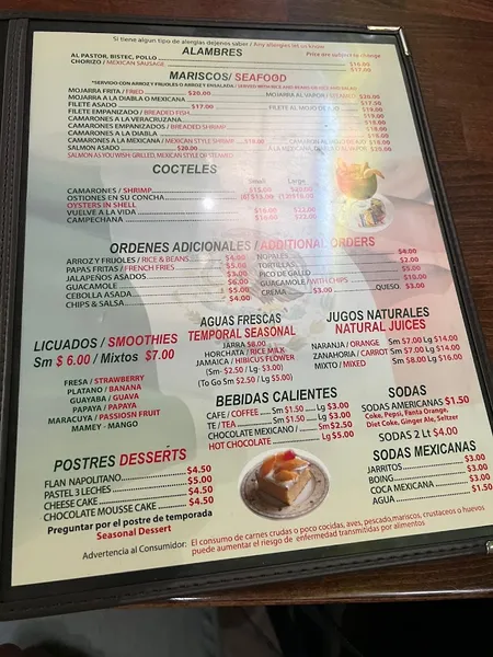 Menu Tacos El Bronco