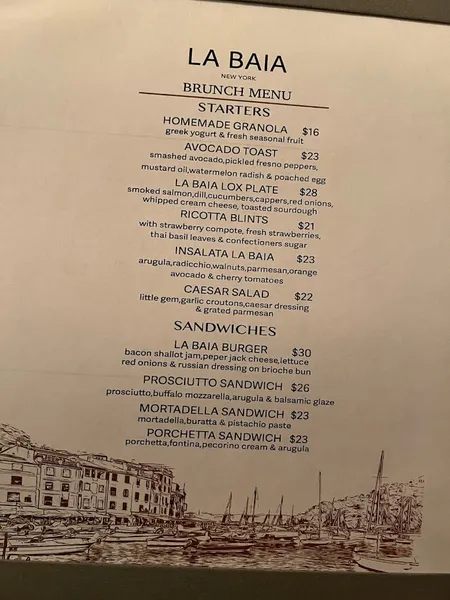 Menu Osteria La Baia