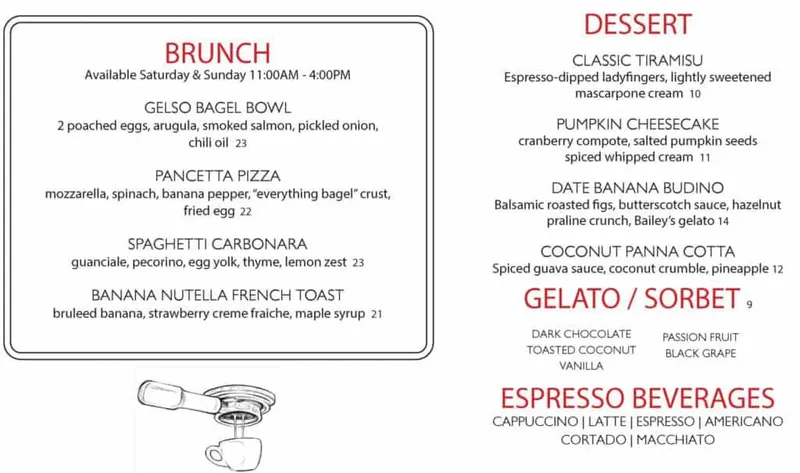 Menu Gelso & Grand