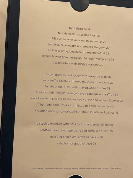 Menu The Modern