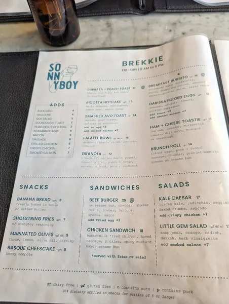 Menu Sonnyboy