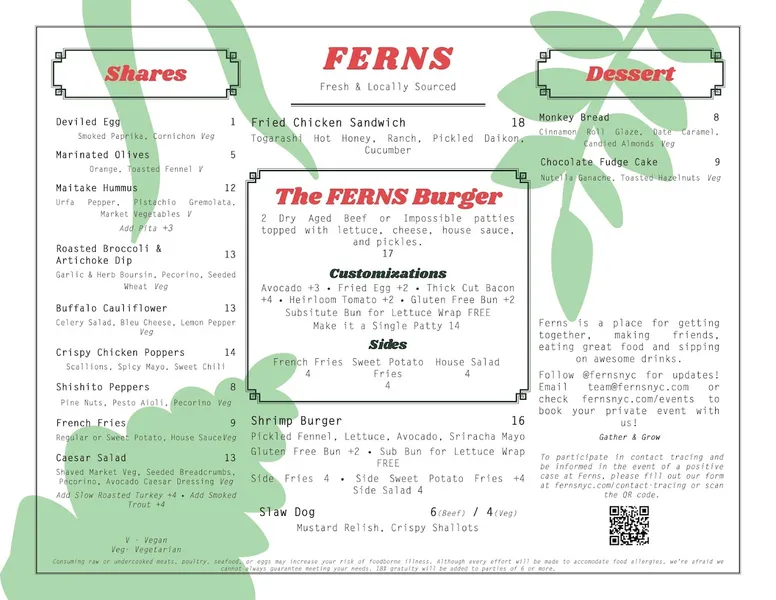 Menu Ferns