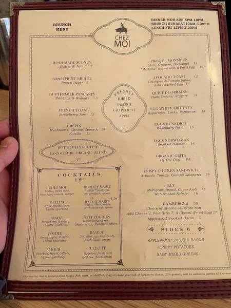 Menu Chez Moi