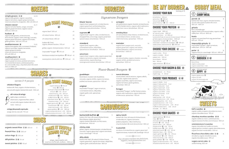 Menu Bareburger