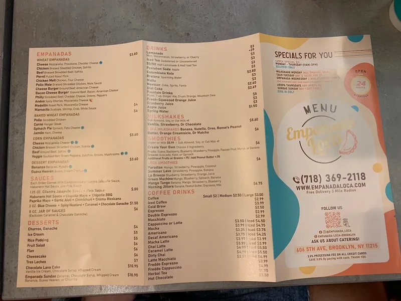 Menu Empanada Loca