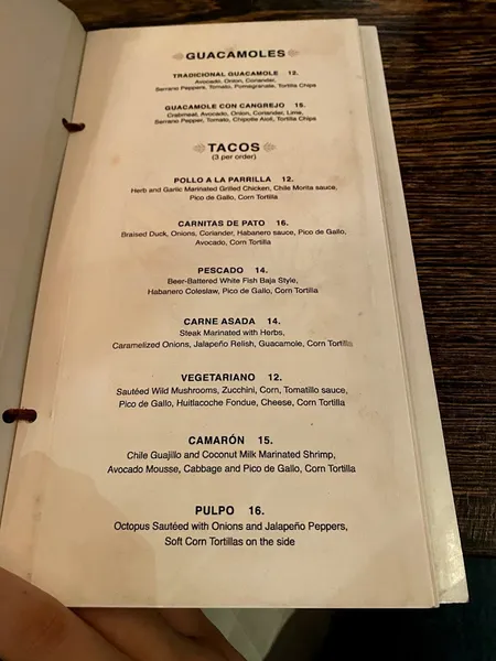 Menu Hoja Santa