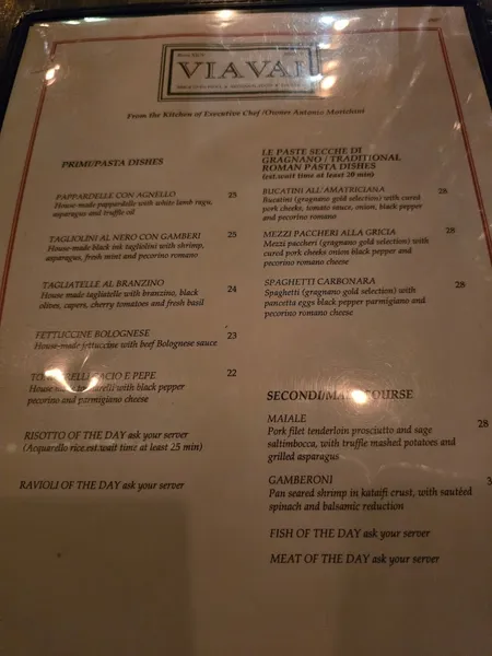 Menu VIA VAI