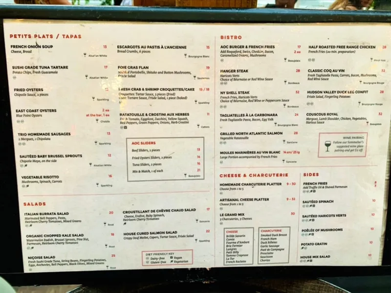 Menu AOC East