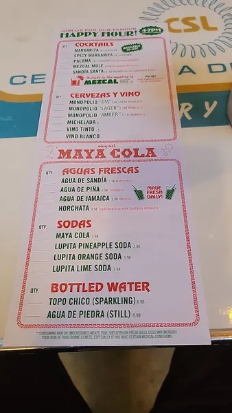 Menu Levante