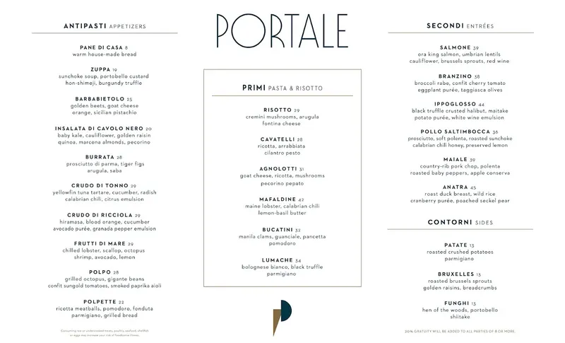 Menu Portale