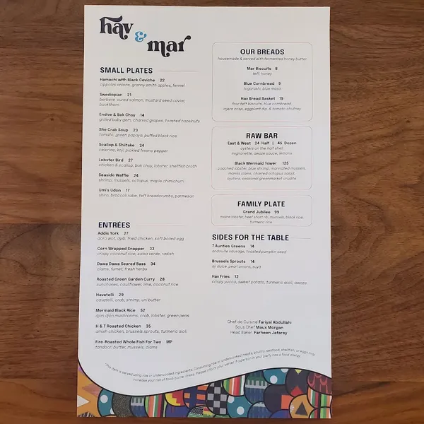 Menu Hav & Mar