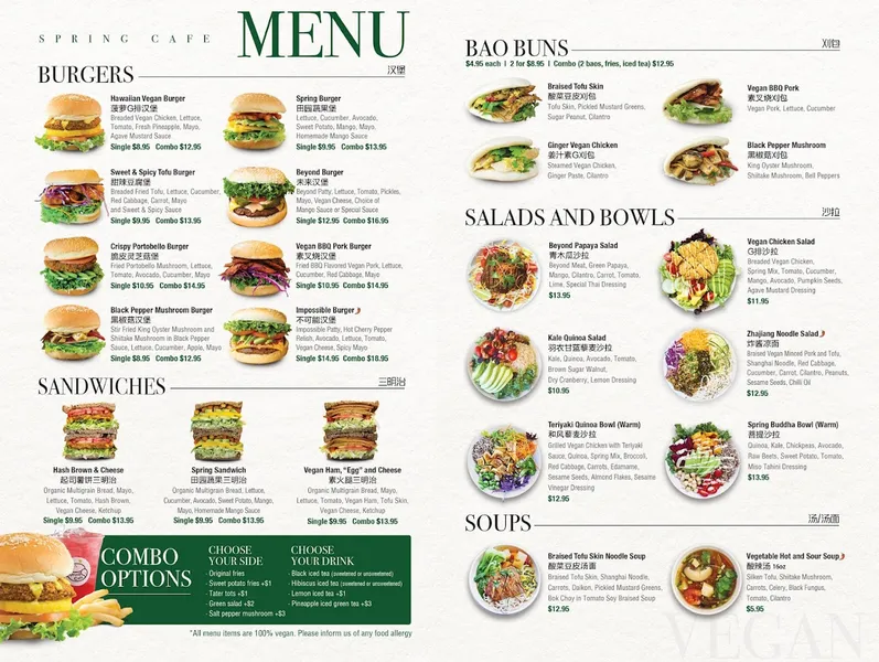 Menu Spring Cafe