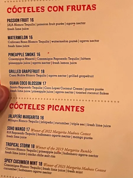 Menu Dos Caminos