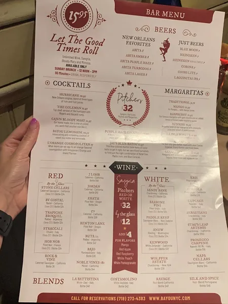 Menu Bayou