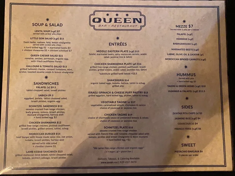 Menu Queen