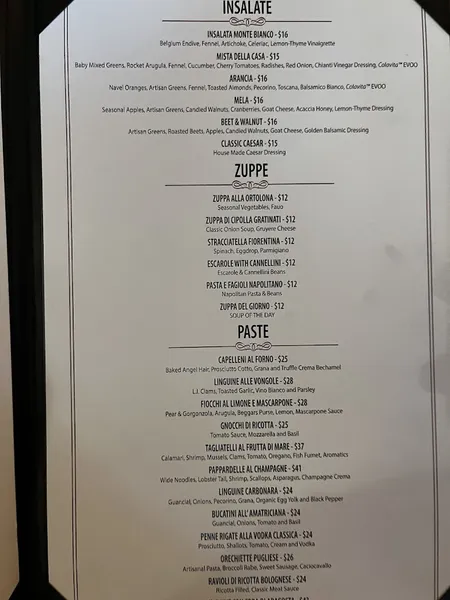 Menu Bocelli