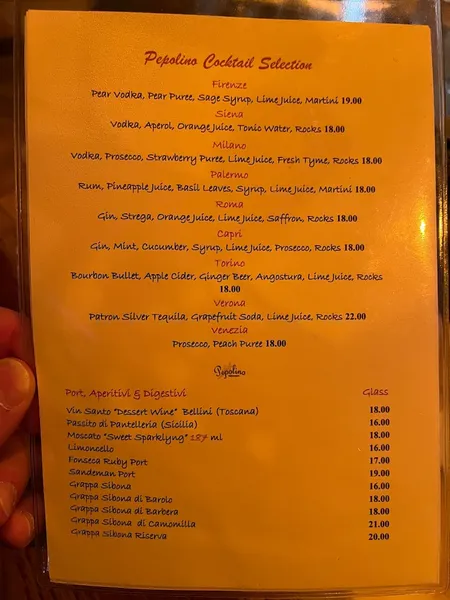 Menu Pepolino