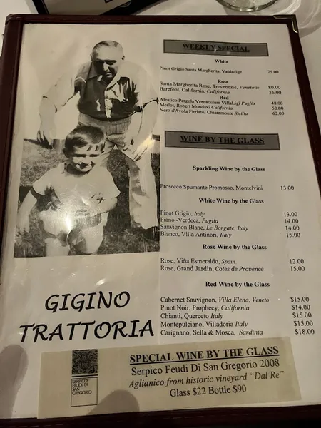 Menu Gigino Trattoria