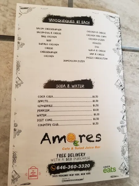 Menu Amores Café