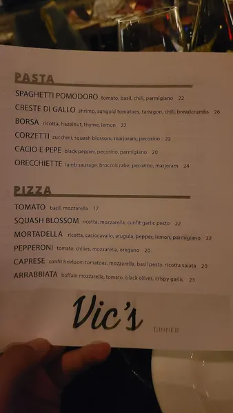 Menu Vic's