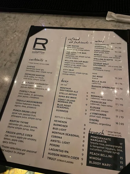 Menu Refinery Rooftop