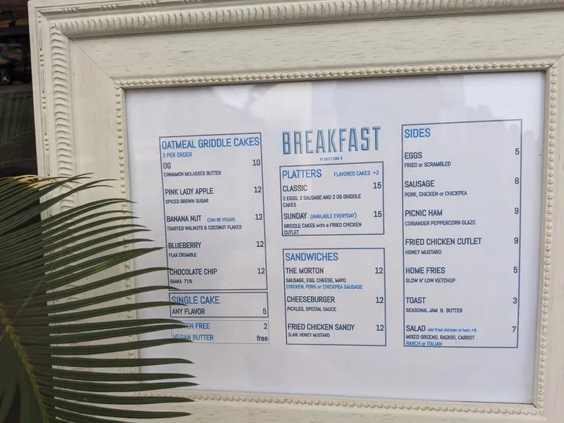 Menu Breakfast by Salt's Cure