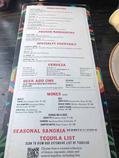 Menu Dos Caminos