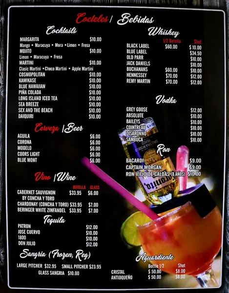 Menu La Pequeña Colombia