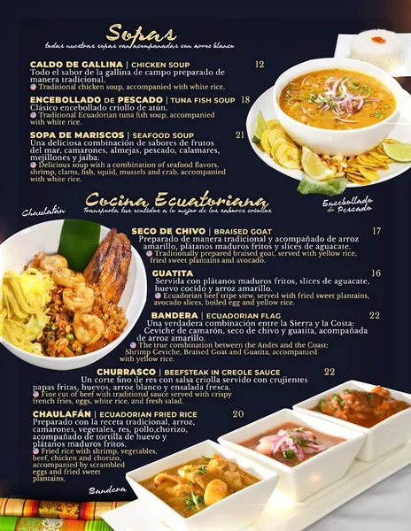 Menu Sabor Latino