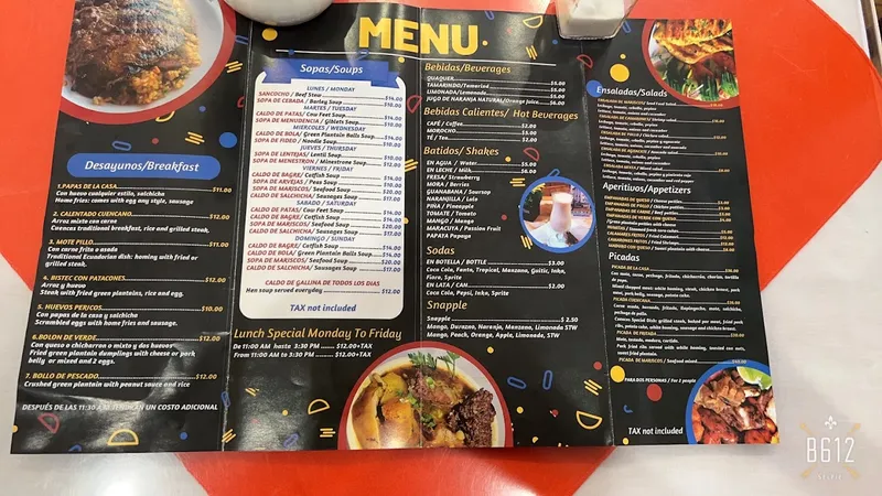 Menu Ecuadorian Food