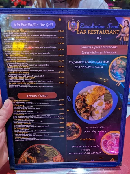 Menu Ecuadorian Food II