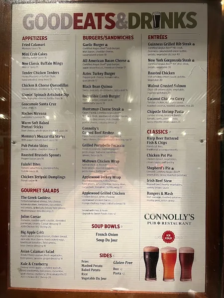 Menu Connolly's