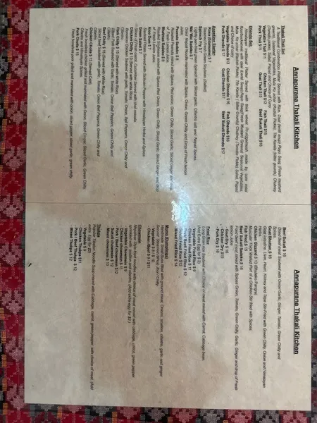 Menu Annapurna Thakali Kitchen