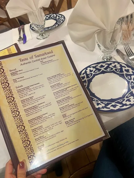 Menu Taste of Samarkand