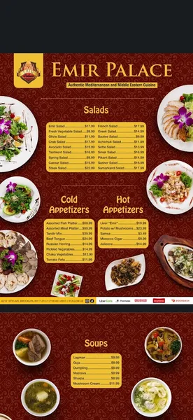 Menu Emir Palace