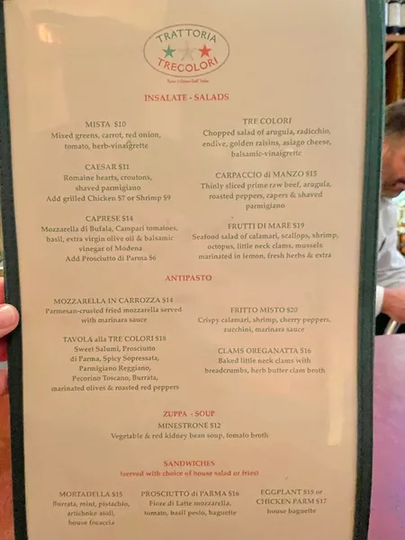 Menu Trattoria Trecolori