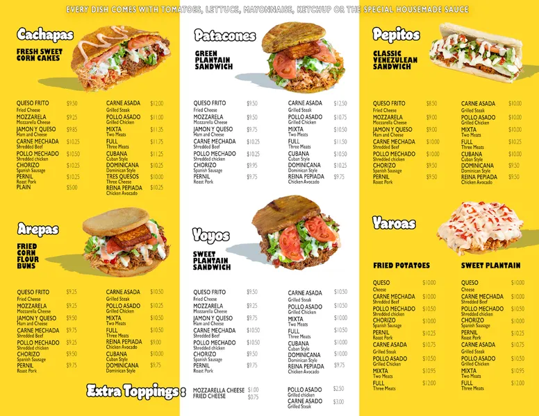 Menu Tu Cachapa inc