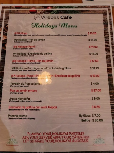 Menu Arepas Cafe