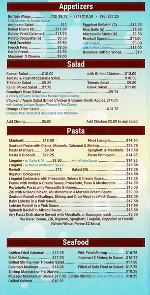 Menu Leo's Casa Calamari