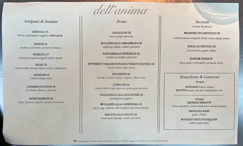 Menu dell'anima