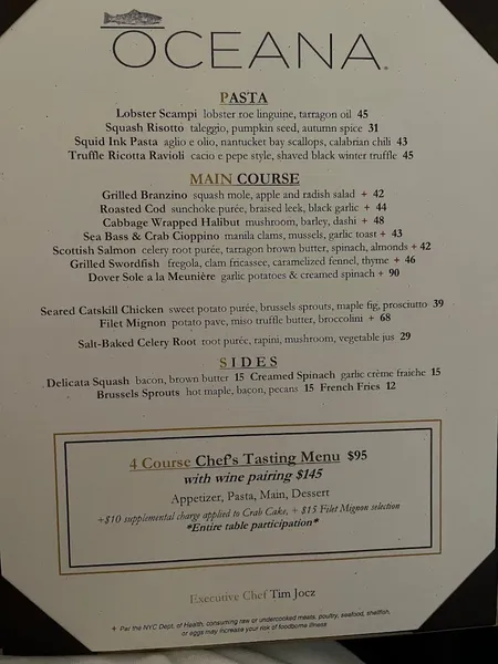 Menu Oceana